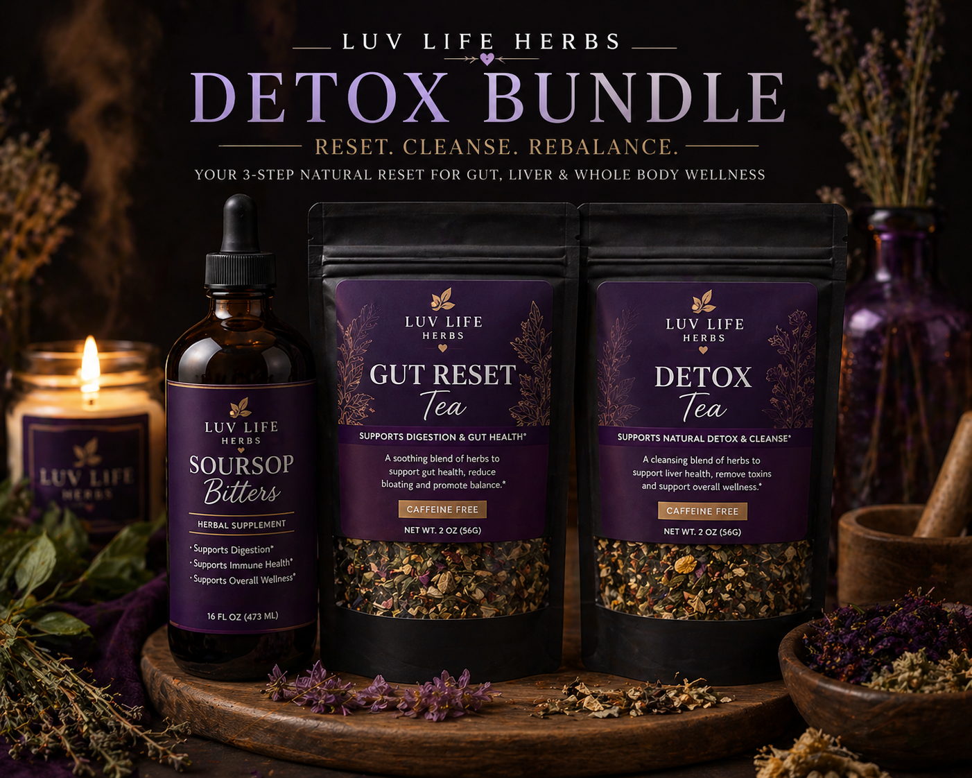 🌿 Full Body Detox Bundle | Herbal Cleanse for Gut, Liver & Wellness
