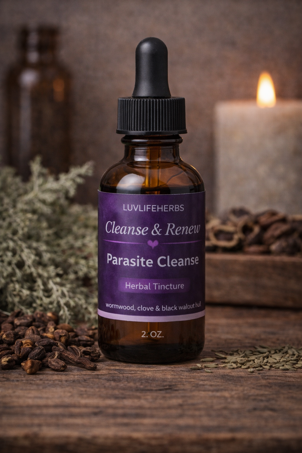 Herbal Parasite Cleanse Tincture with Wormwood, Clove & Black Walnut