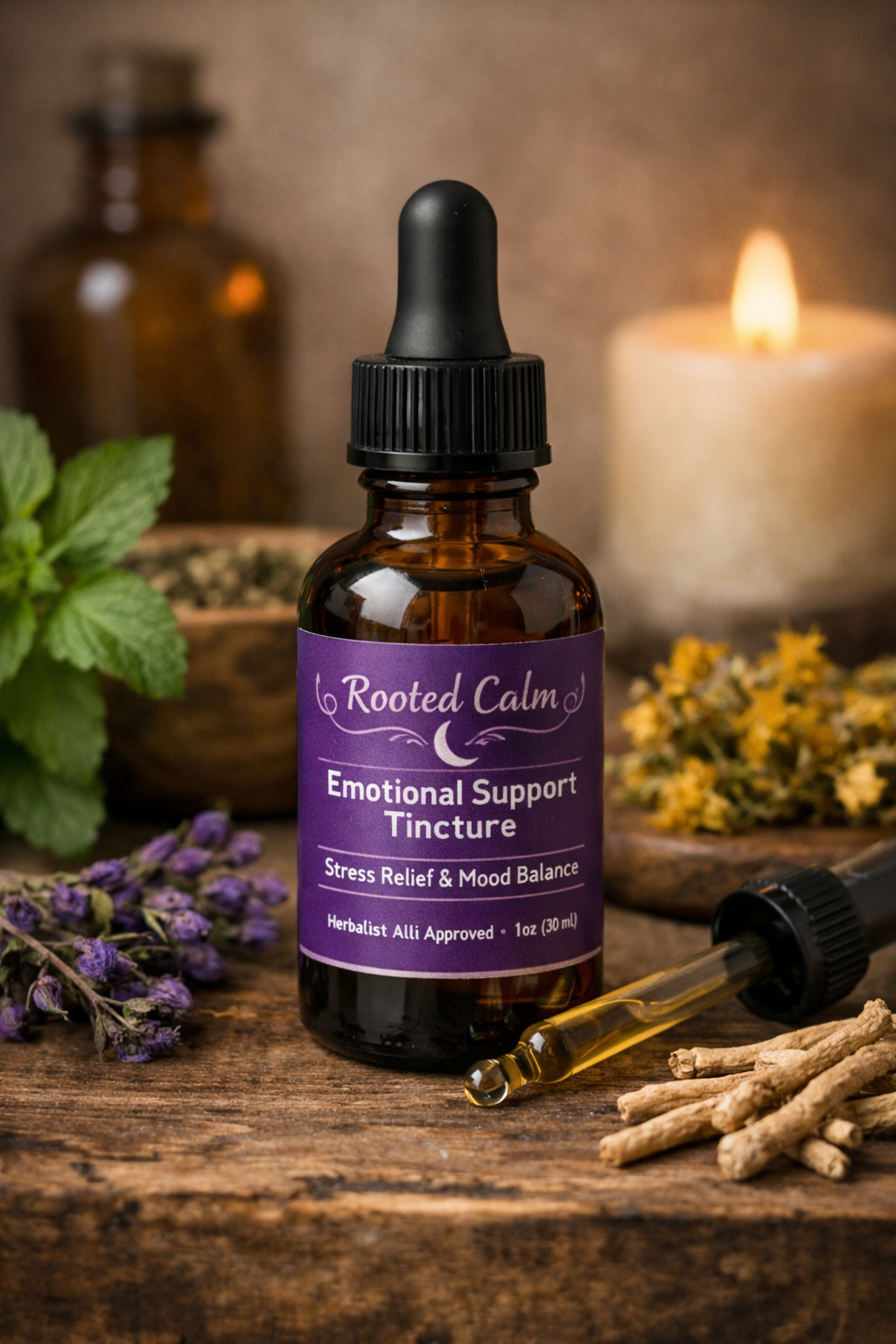 Stress Relief Herbal Tincture for Anxiety, Mood & Nervous System Support